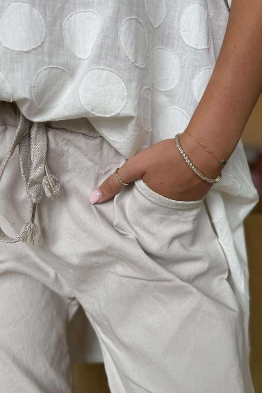 Made in Italy Luxury Smooth Magic Trouser Stone 